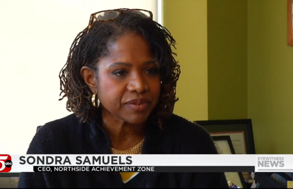 NAZ CEO Sondra Samuels being interviewed on KSTP