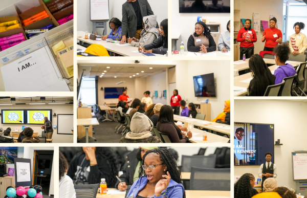 A collage of students